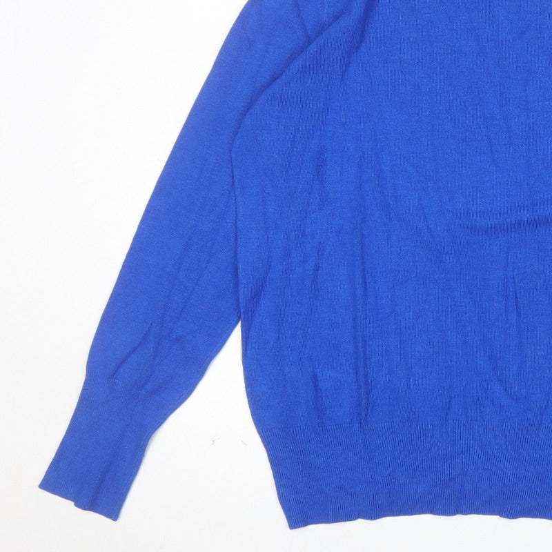 Wallis Women’s Blue Roll Neck Studded Jumper Size 14