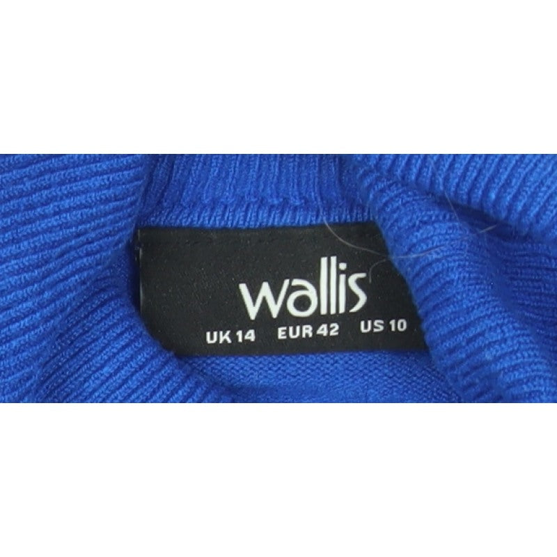 Wallis Women’s Blue Roll Neck Studded Jumper Size 14