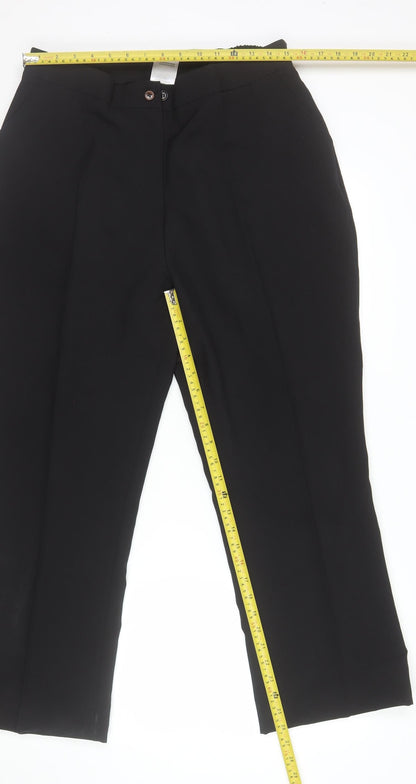 Damart Women's Black Straight Leg Polyester Trousers Size 18