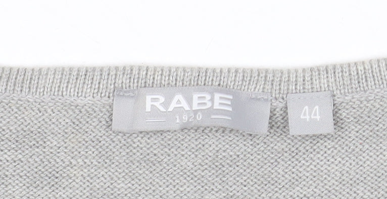 Rabe Womens Grey Square Neck Long Sleeve Knit Jumper Size 16