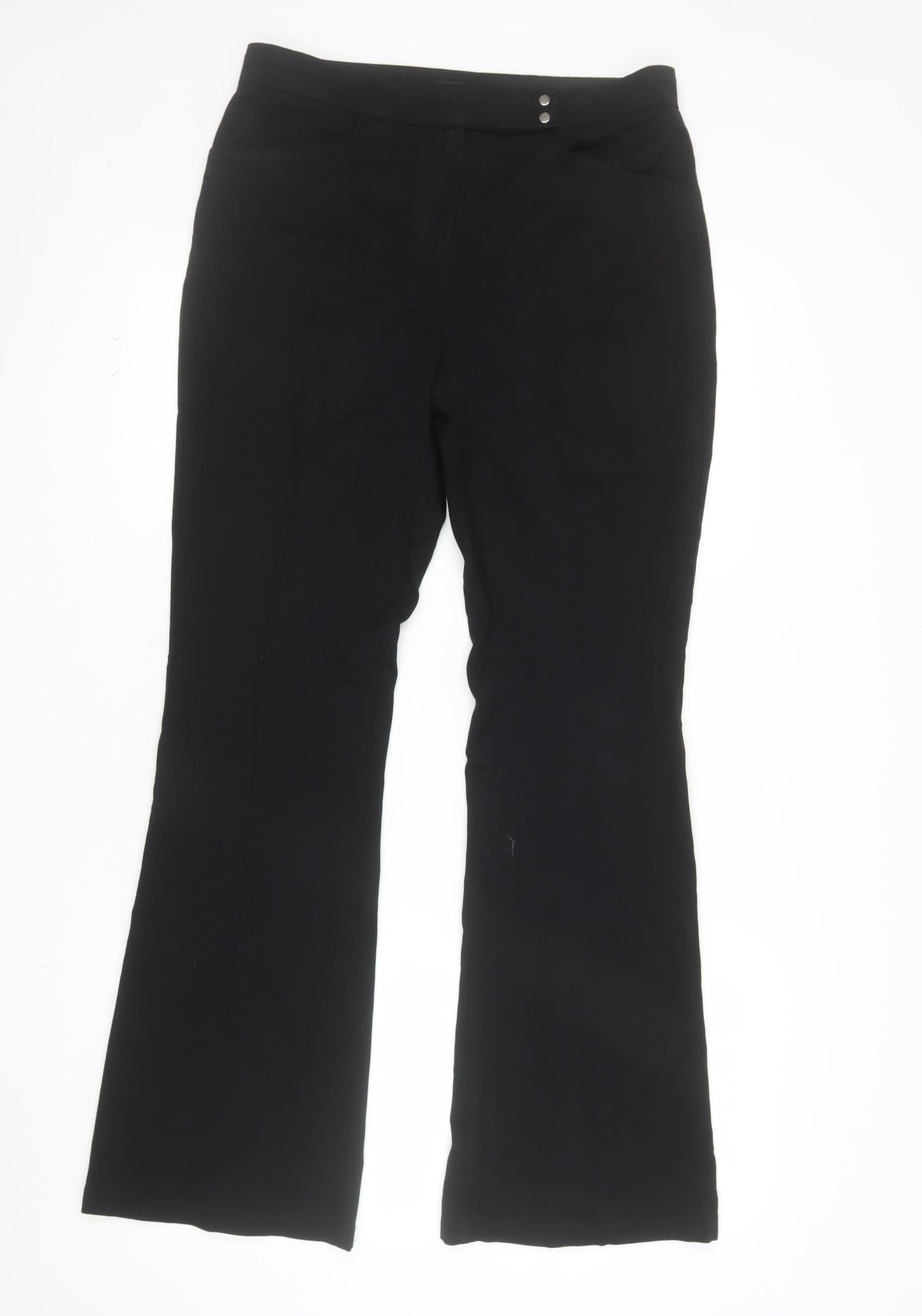 Marks and Spencer Women’s Black Regular Fit Straight Leg Trousers Size 10