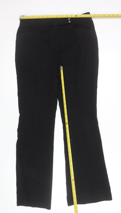 Marks and Spencer Women’s Black Regular Fit Straight Leg Trousers Size 10