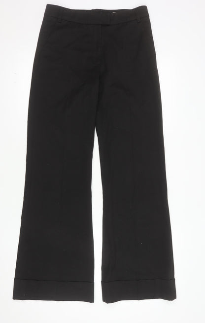 H&M Women’s Black Wide-Leg Tailored Trousers Size 6 Regular Fit