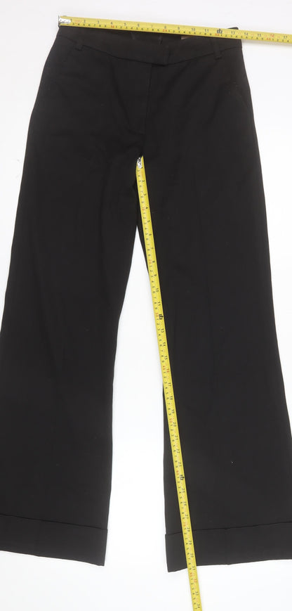 H&M Women’s Black Wide-Leg Tailored Trousers Size 6 Regular Fit