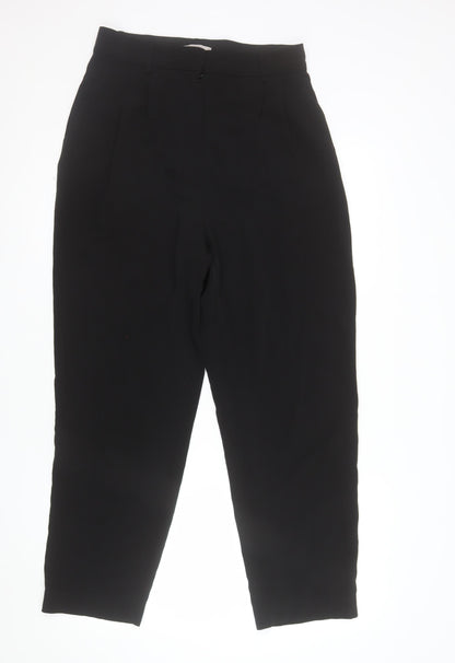H&M Women's Black Stretch Crepe Straight Leg Trousers Size 12