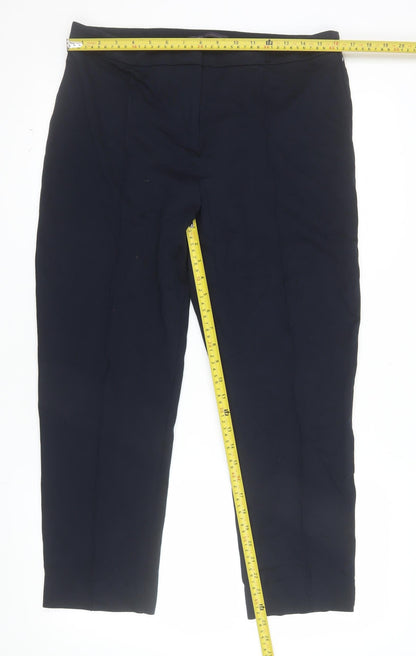 Marks and Spencer Women's Navy Blue Size 14 Stretch Straight Trousers