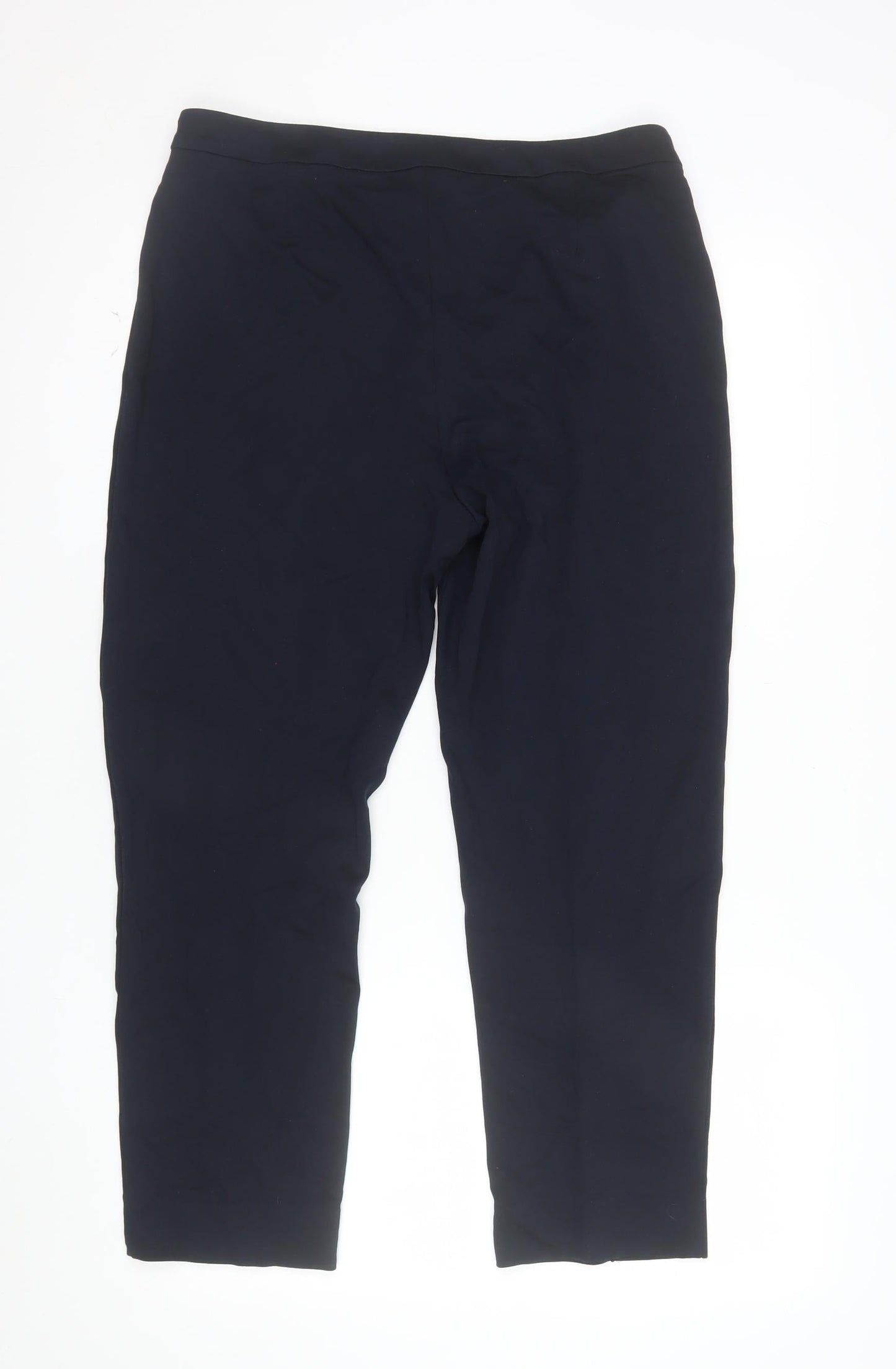 Marks and Spencer Women's Navy Blue Size 14 Stretch Straight Trousers