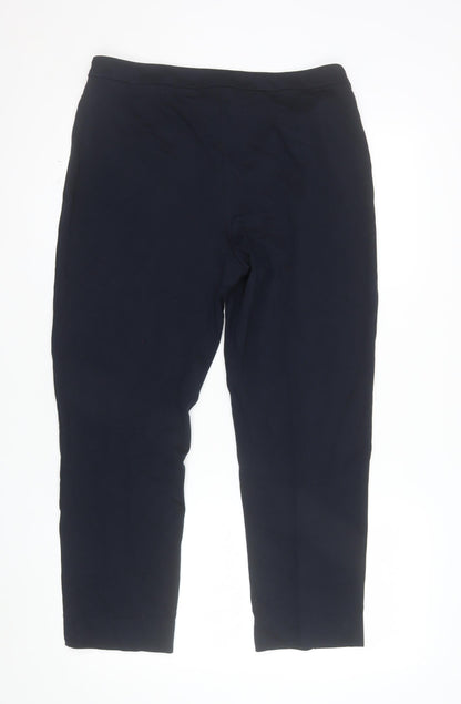 Marks and Spencer Women's Navy Blue Size 14 Stretch Straight Trousers