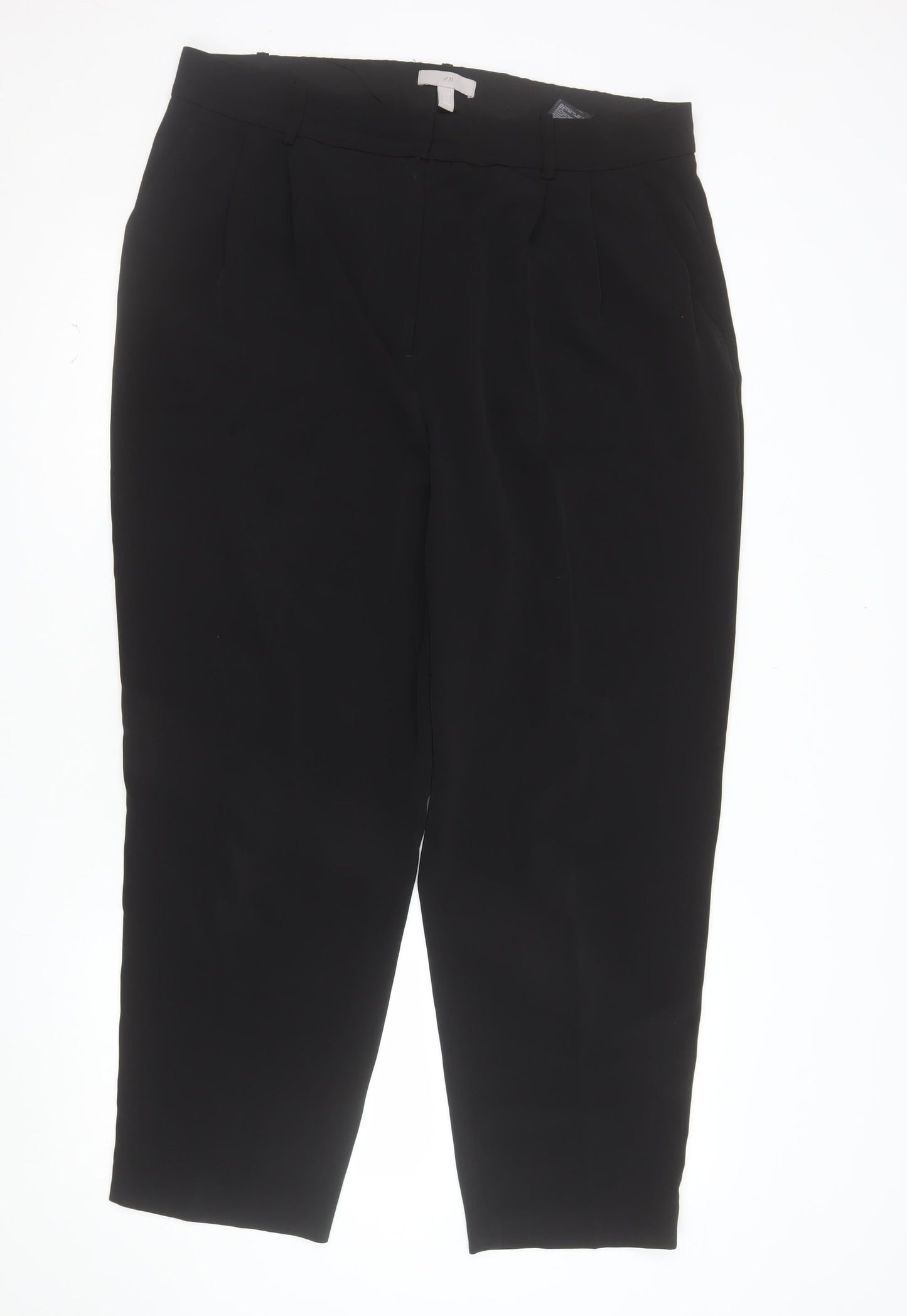 H&M Womens Black Regular Fit Straight Leg Trousers Size 20
