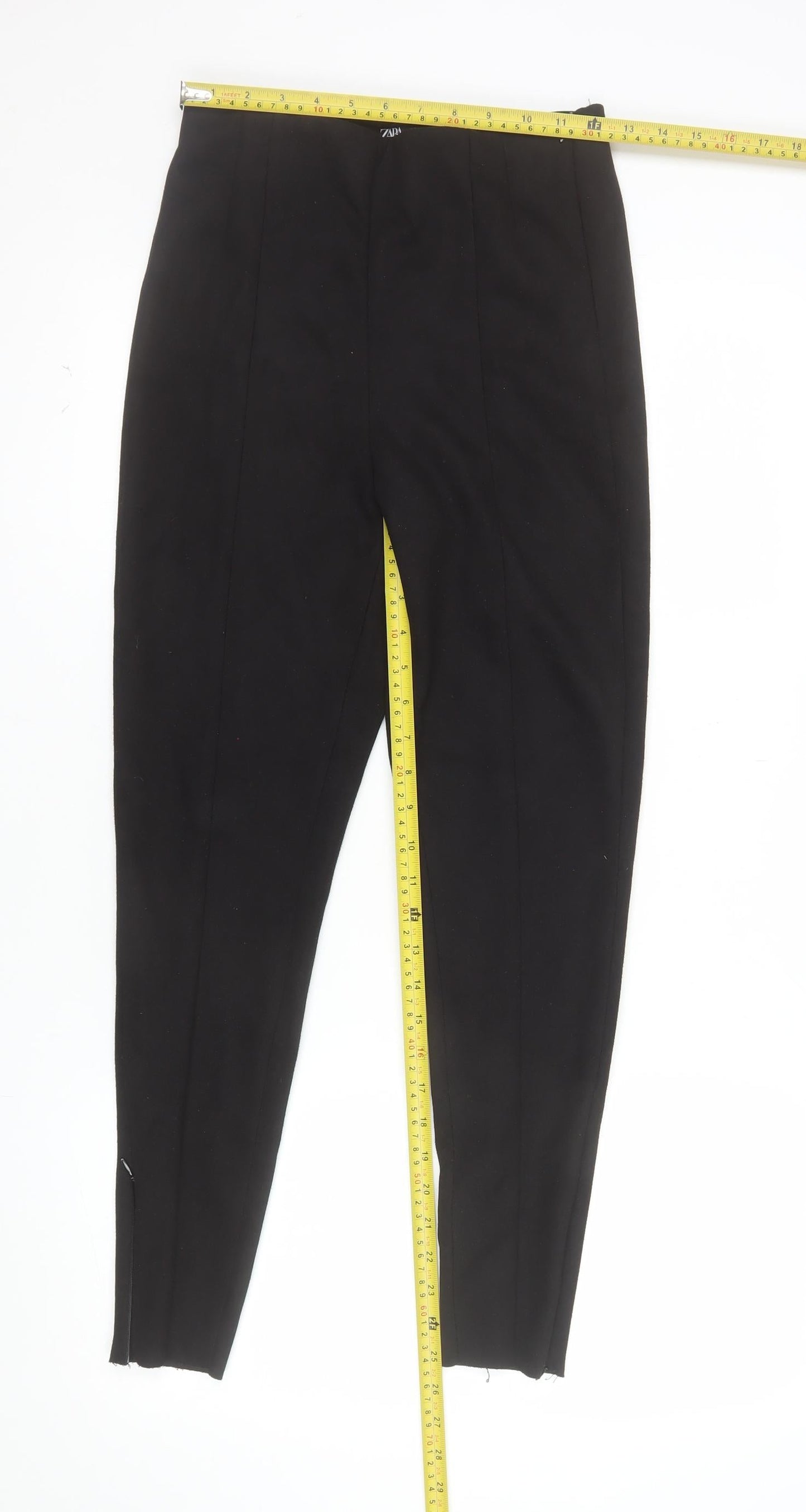 Zara Women Black Slim Fit Stretch Leggings Size S