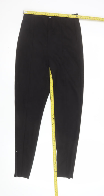 Zara Women Black Slim Fit Stretch Leggings Size S