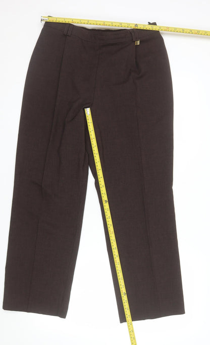 Marks and Spencer Women’s Brown Size 14 Short Straight Leg Trousers
