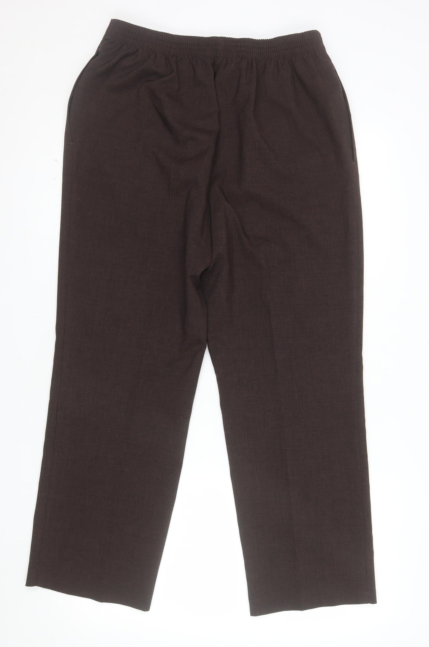 Marks and Spencer Women’s Brown Size 14 Short Straight Leg Trousers