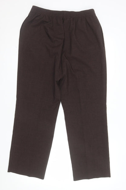 Marks and Spencer Women’s Brown Size 14 Short Straight Leg Trousers