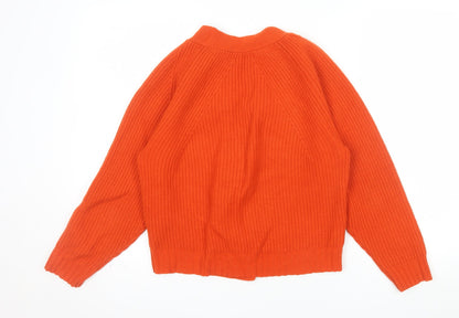 Martina Ferri Women's Orange Wool Cashmere Cardigan M