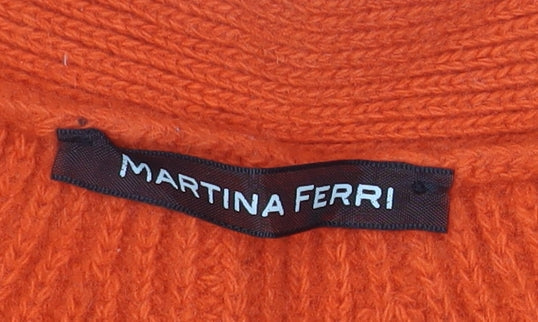 Martina Ferri Women's Orange Wool Cashmere Cardigan M