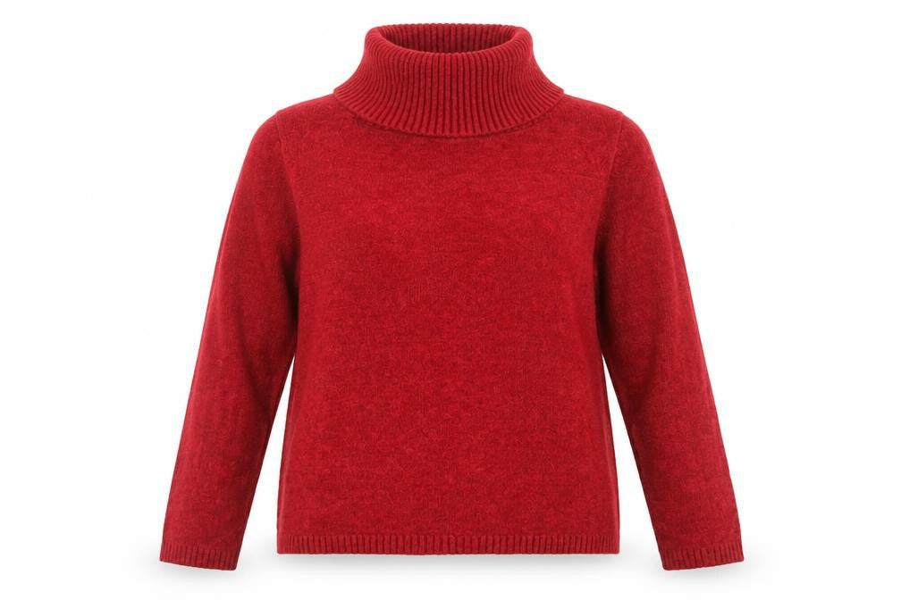 Marks and Spencer Women's Red Roll Neck Knit Jumper Size 16