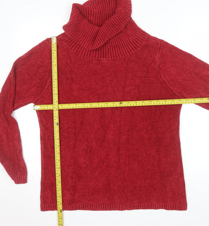 Marks and Spencer Women's Red Roll Neck Knit Jumper Size 16