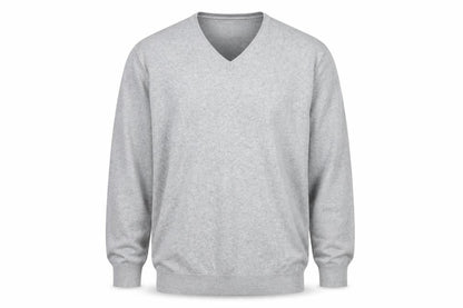 Springfield Men’s Grey Cotton V-Neck Jumper 2XL Regular Fit