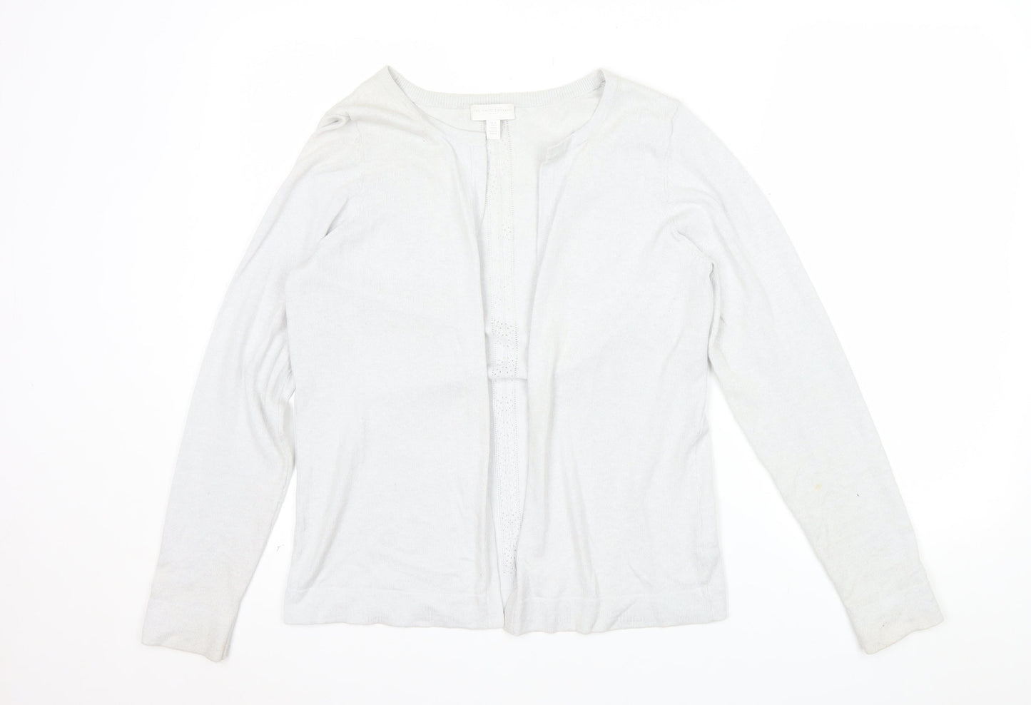 The White Company Women’s White Cotton Wool Cardigan Size 12