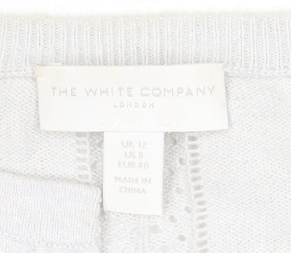 The White Company Women’s White Cotton Wool Cardigan Size 12