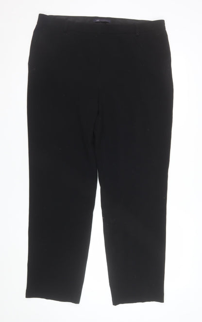Marks and Spencer Women's Black Size 16 Regular Stretch Trousers