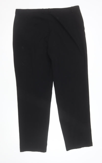 Marks and Spencer Women's Black Size 16 Regular Stretch Trousers
