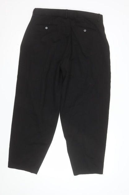 ASOS DESIGN Women's Black Pleated Trousers Size 14 Regular Fit