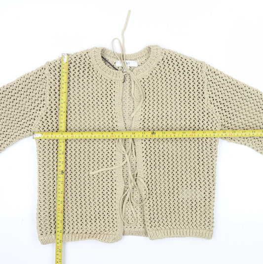 Marks and Spencer Women Beige Open Knit Cardigan Size S