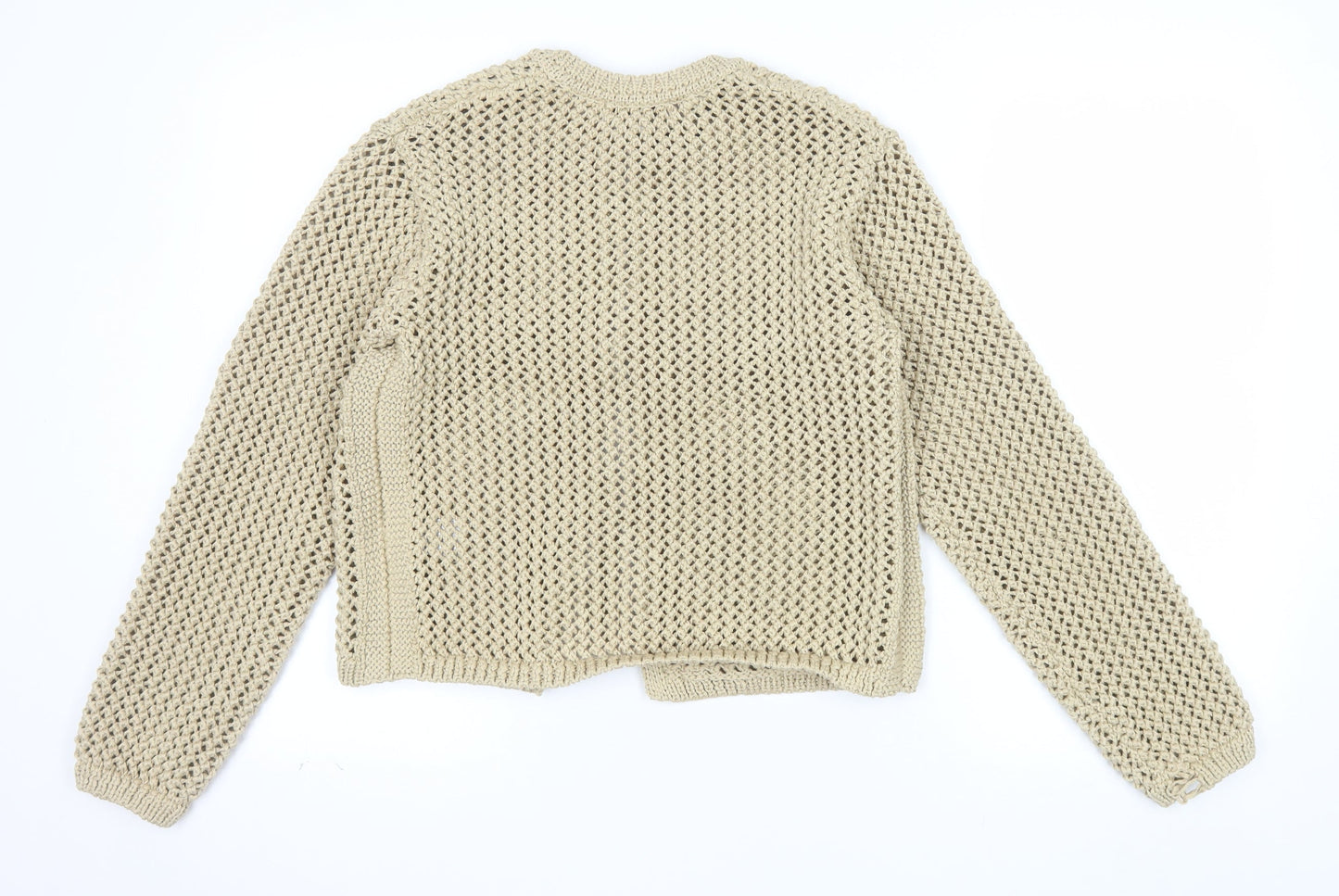Marks and Spencer Women Beige Open Knit Cardigan Size S