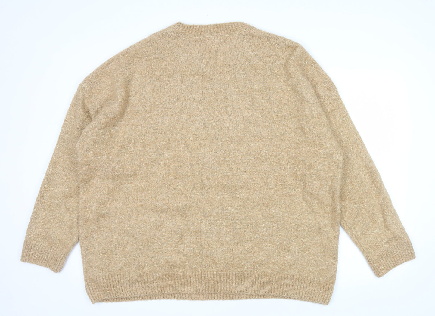 George Women’s Harry Potter Beige Fair Isle Sequin Hogwarts XL Jumper