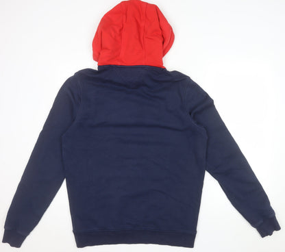 Tommy Jeans Men’s Blue Red Hoodie L Logo Pullover Sweatshirt