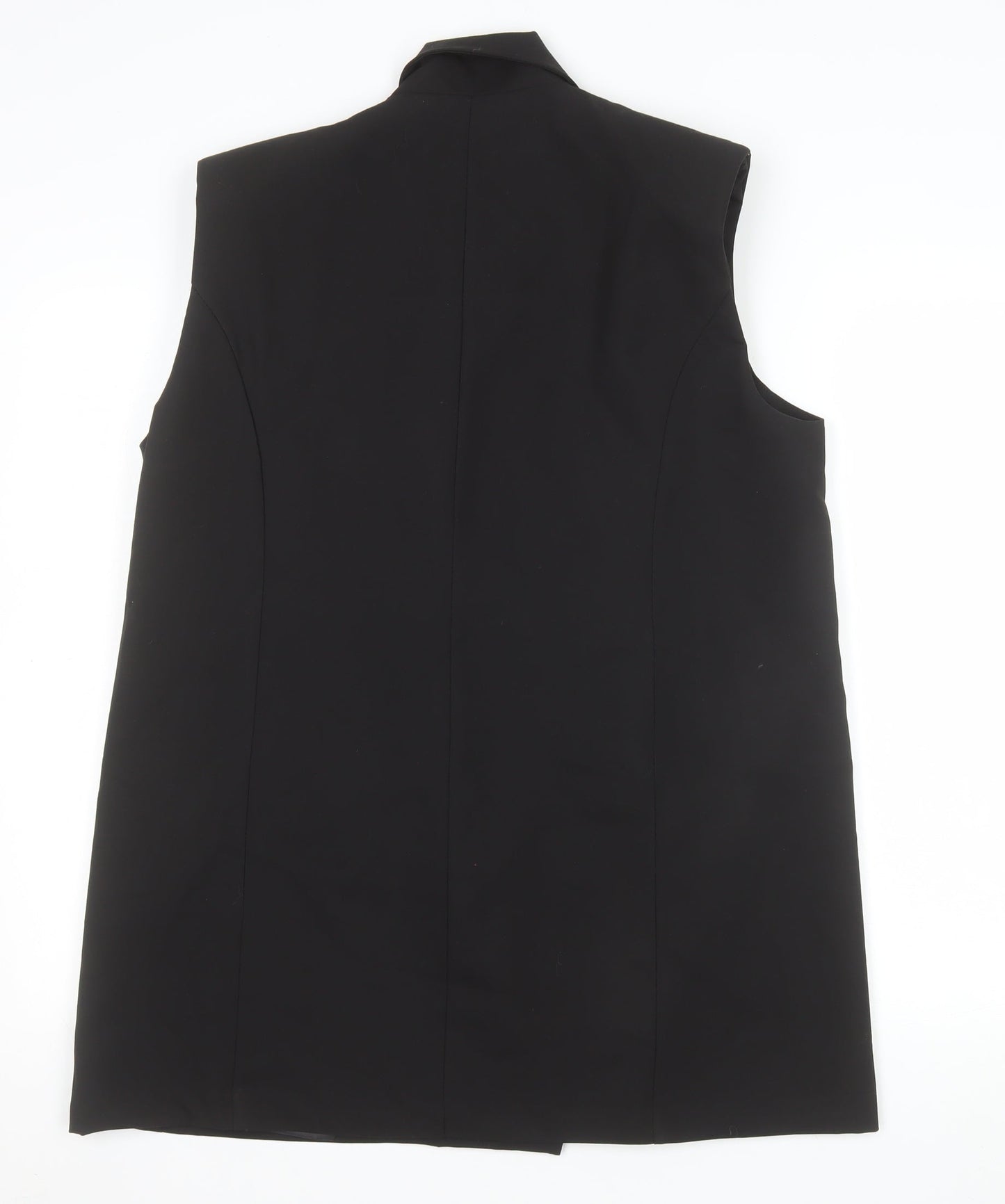 Boohoo Women's Black Size 12 Double Breasted Sleeveless Tuxedo Waistcoat