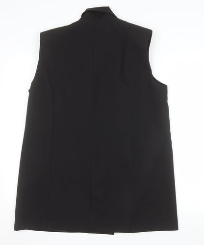 Boohoo Women's Black Size 12 Double Breasted Sleeveless Tuxedo Waistcoat