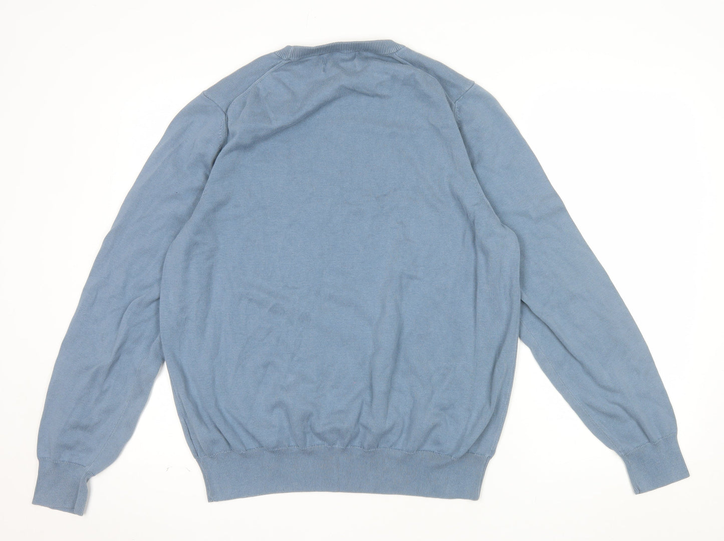 Marks and Spencer Men's Blue XL Cotton Crew Neck Jumper