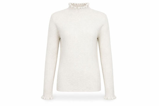 VILA Womens Beige Roll Neck Ribbed Knit Long Sleeve Top L
