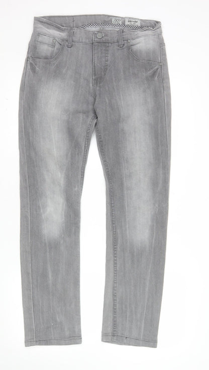 Fashioned House Women’s Grey Straight Leg Denim Jeans W30 L32