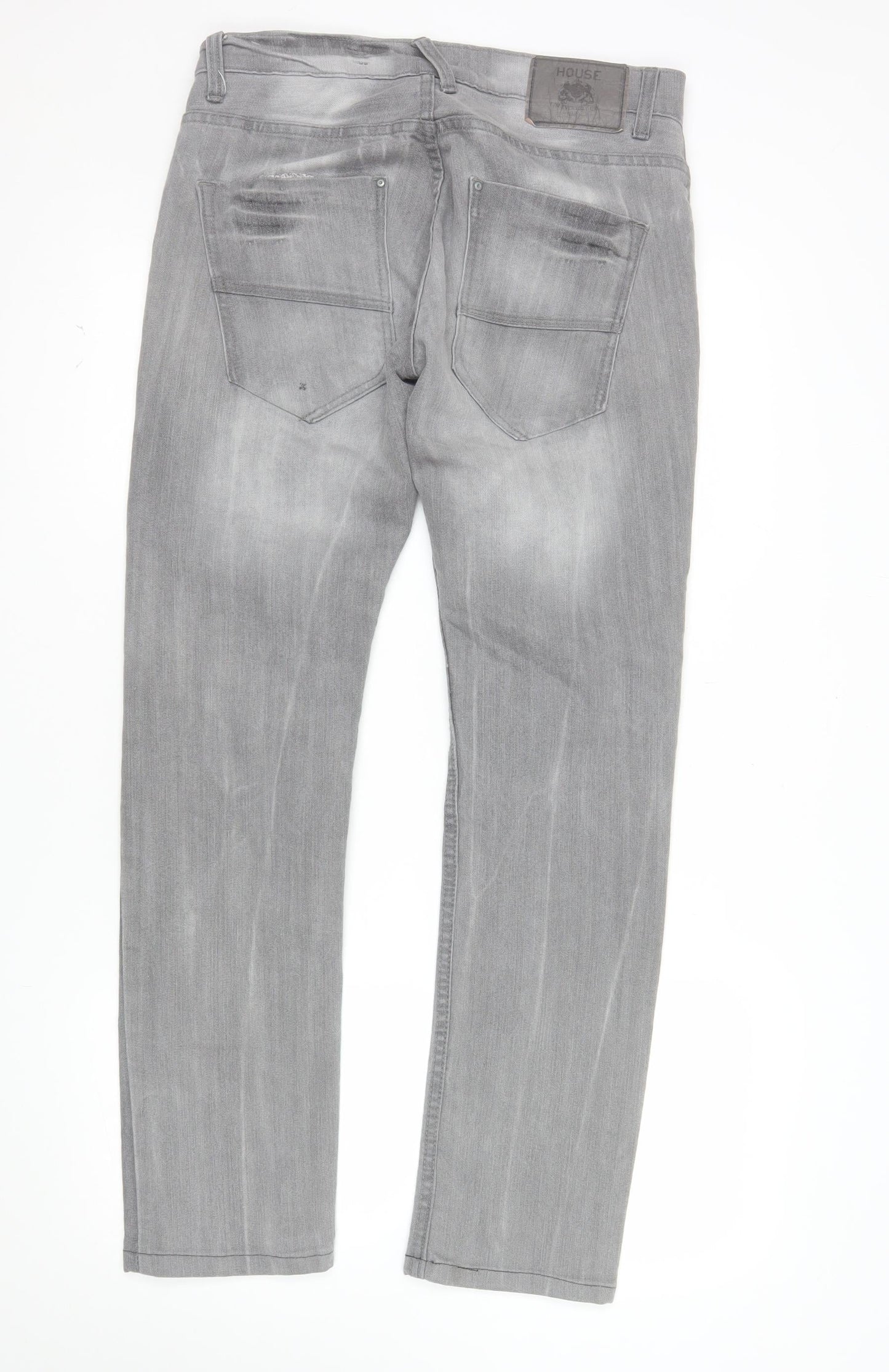 Fashioned House Women’s Grey Straight Leg Denim Jeans W30 L32
