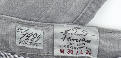 Fashioned House Women’s Grey Straight Leg Denim Jeans W30 L32