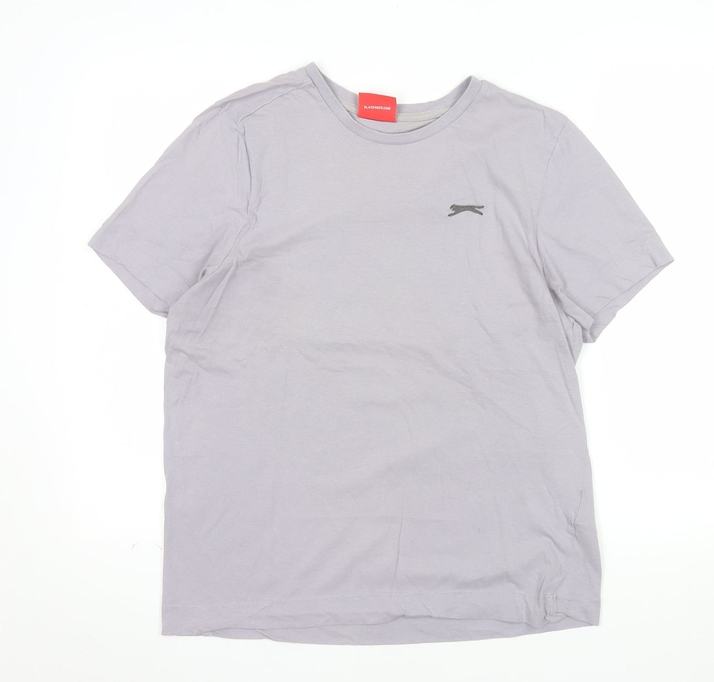 Slazenger Men's Grey Cotton T-Shirt Short Sleeve Athletic Style Size S