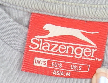 Slazenger Men's Grey Cotton T-Shirt Short Sleeve Athletic Style Size S