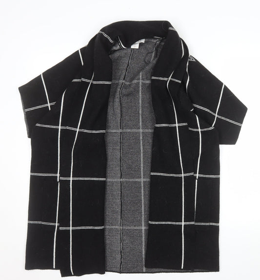 Ellen Tracy Women's Black Check Open Knit Cardigan XL