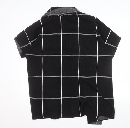 Ellen Tracy Women's Black Check Open Knit Cardigan XL