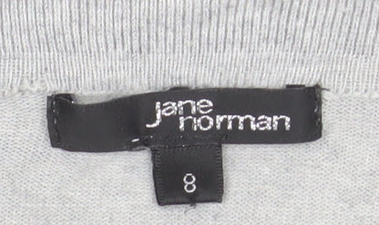 Jane Norman Women’s Grey Off Shoulder Knit Blouse Size 8 Long Sleeve