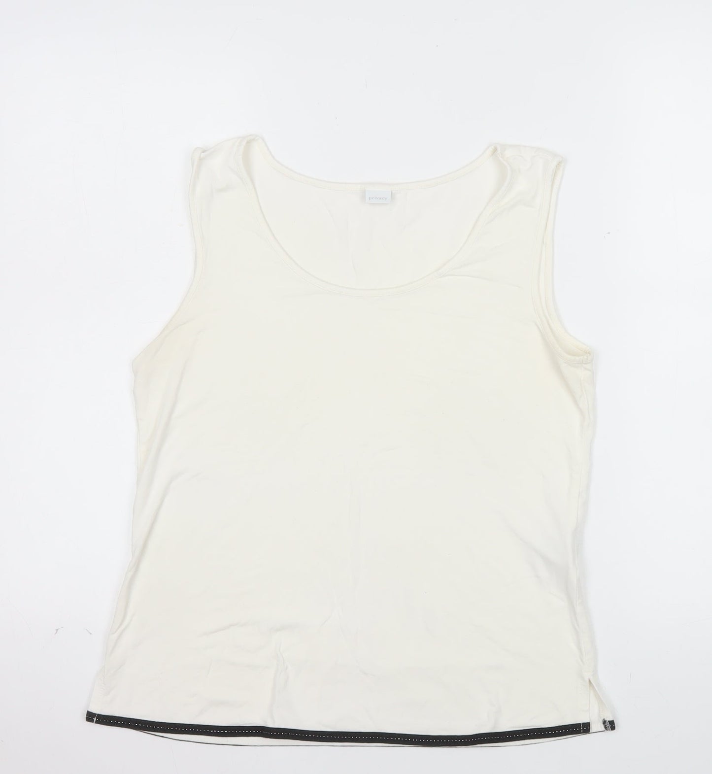 Privacy Womens Ivory Tank Top Size 14 Sleeveless Basic Jersey Vest