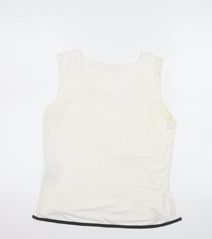 Privacy Womens Ivory Tank Top Size 14 Sleeveless Basic Jersey Vest