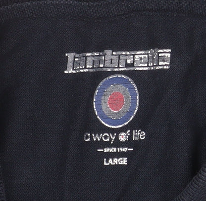 Lambretta Men's Blue Twin Tipped Cotton Polo Shirt Size L