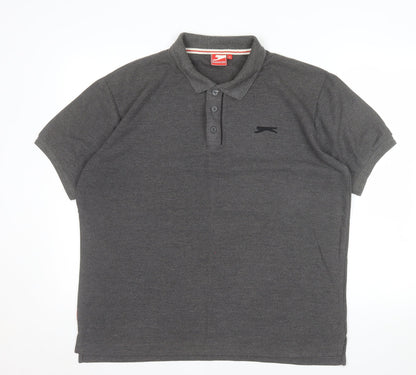Slazenger Men's Grey Short Sleeve Polo Shirt XL Classic Fit