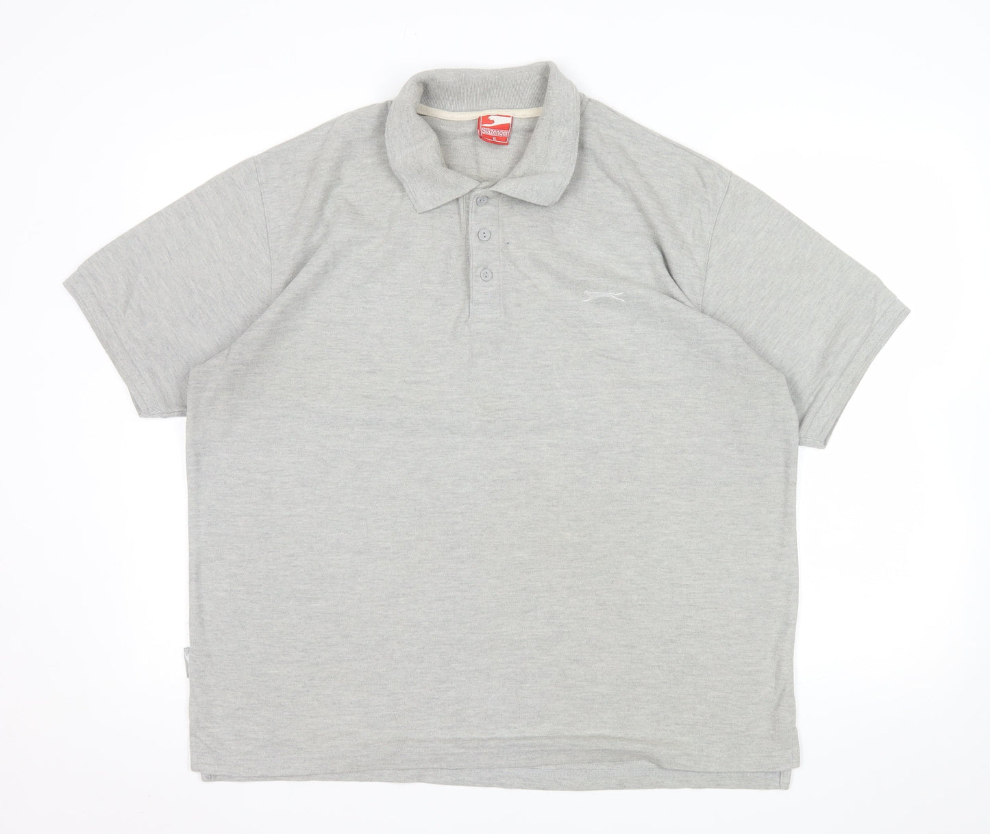 Slazenger Men's Grey XL Regular Fit Polo Shirt Short Sleeve