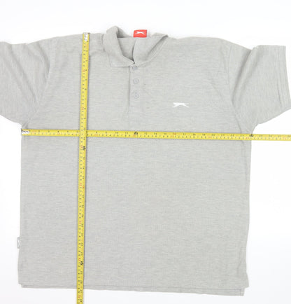 Slazenger Men's Grey XL Regular Fit Polo Shirt Short Sleeve